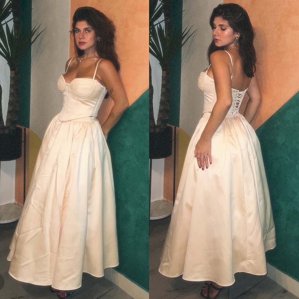 House Of Cb 'Perfect' Peach Satin Corset And Skirt Nwot Size S
